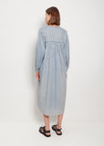 Block Print Smock Dress — White Indigo