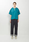 Basta Cotton Poplin Slit Top — Topaz Green