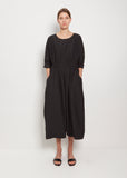 Tissue Cotton Roundneck Jumpsuit — Black