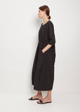 Tissue Cotton Roundneck Jumpsuit — Black