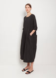 Tissue Cotton Roundneck Jumpsuit — Black
