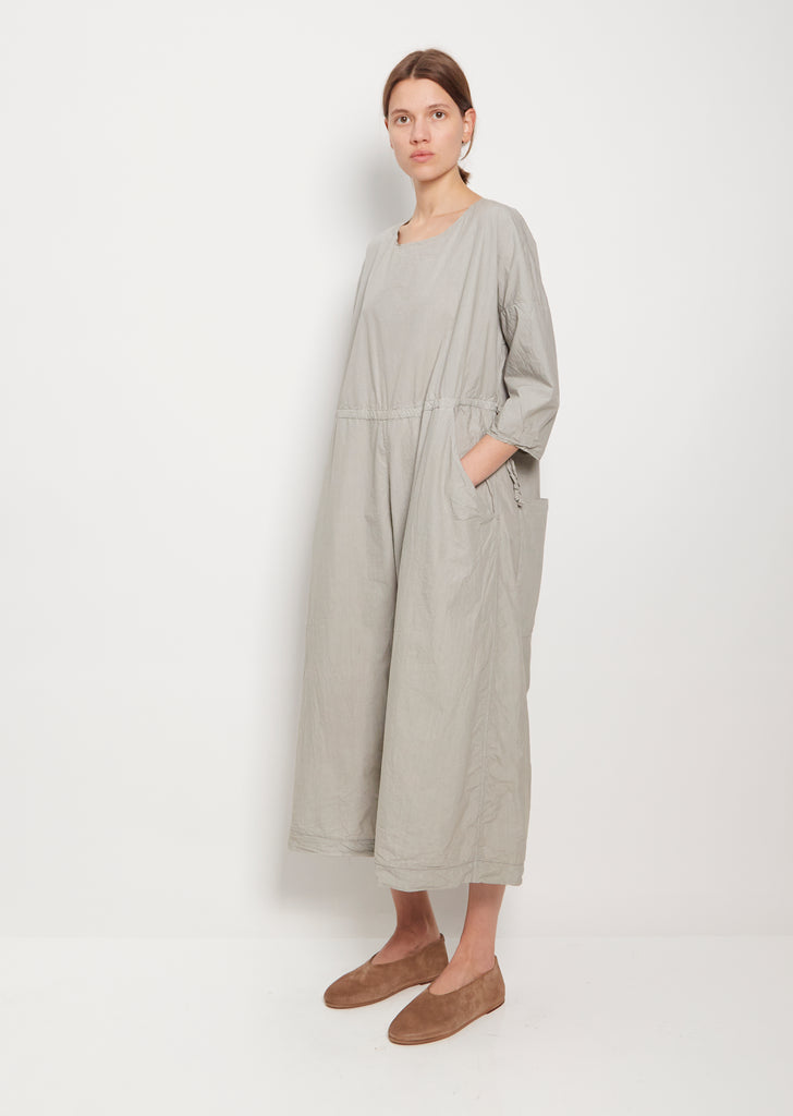 Tissue Cotton Roundneck Jumpsuit — Stone Grey