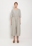 Tissue Cotton Roundneck Jumpsuit — Stone Grey