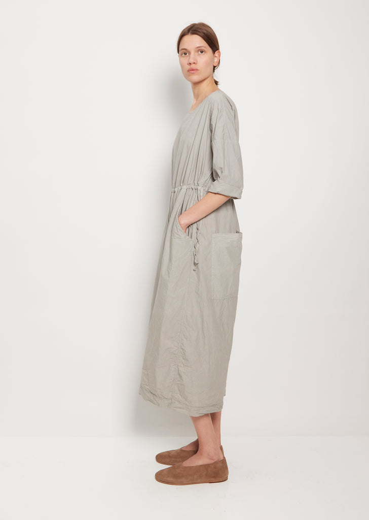 Tissue Cotton Roundneck Jumpsuit — Stone Grey