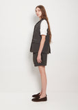 Cotton Canvas Sleeveless Blazer — Charcoal