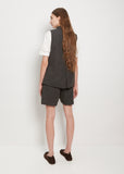 Cotton Canvas Sleeveless Blazer — Charcoal