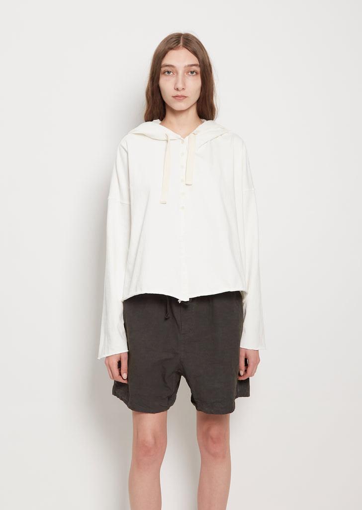 Heavy Cotton Hooded Cardigan