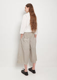 Tissue Cotton Wide Trousers — Stone Grey