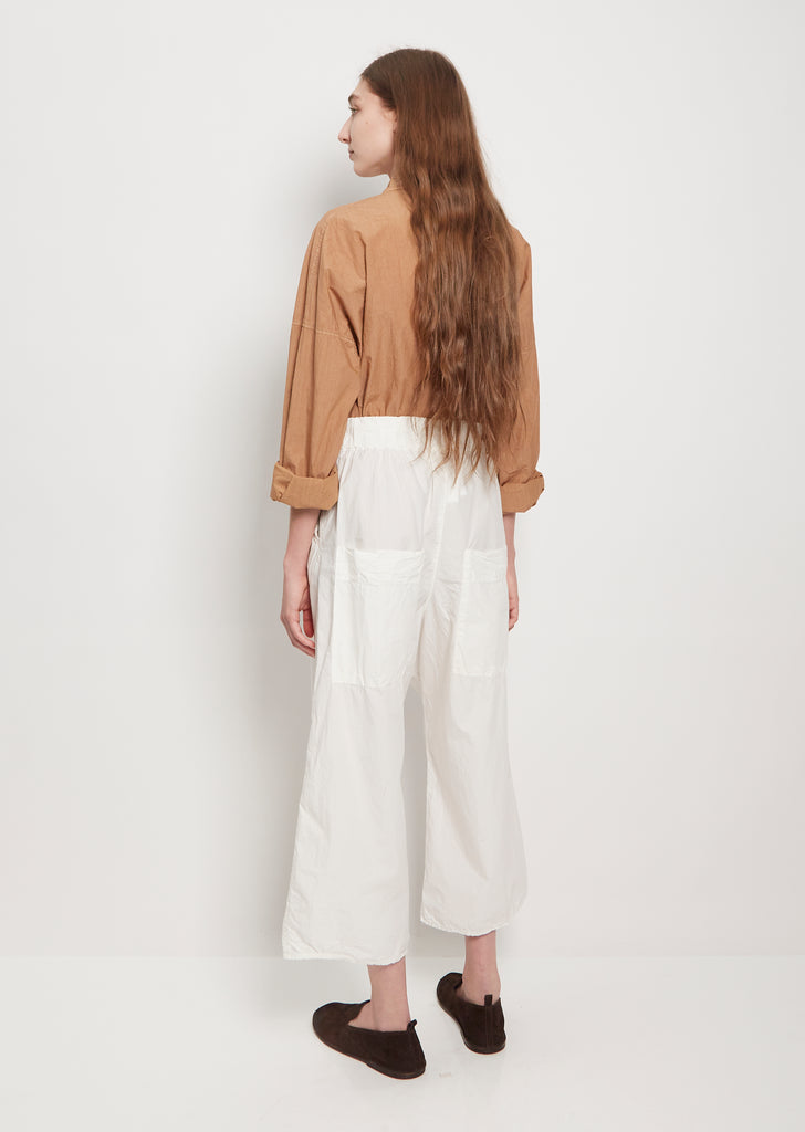 Tissue Cotton Wide & Short Trousers — Milk