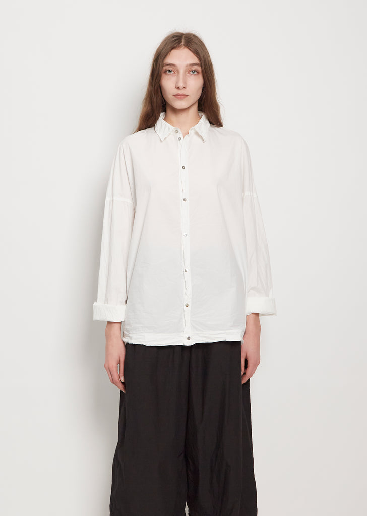 Tissue Cotton Collar Shirt — Milk