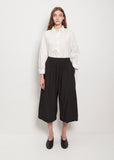 Tissue Cotton Wide Trousers — Black