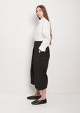 Tissue Cotton Wide Trousers — Black