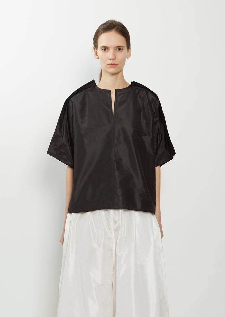 Woven Basta Silk Taffeta Slit Top