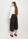 Tissue Cotton Wide Trousers — Black