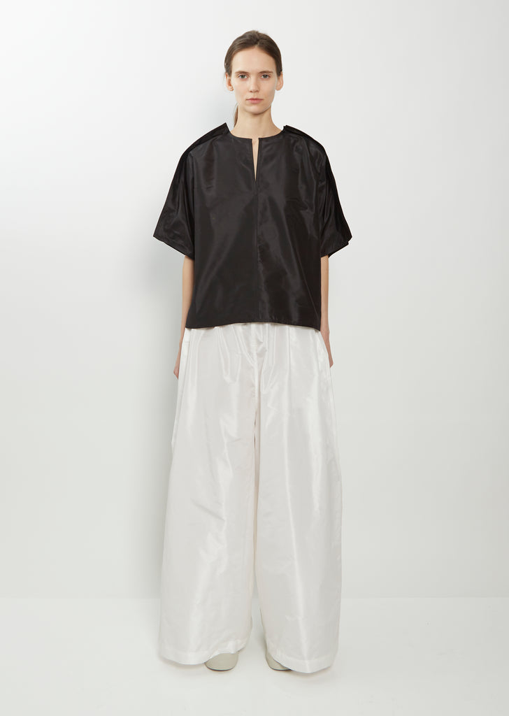 Woven Basta Silk Taffeta Slit Top