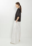 Woven Basta Silk Taffeta Slit Top
