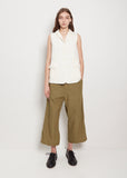 Cotton Canvas Sleeveless Blazer — Milk