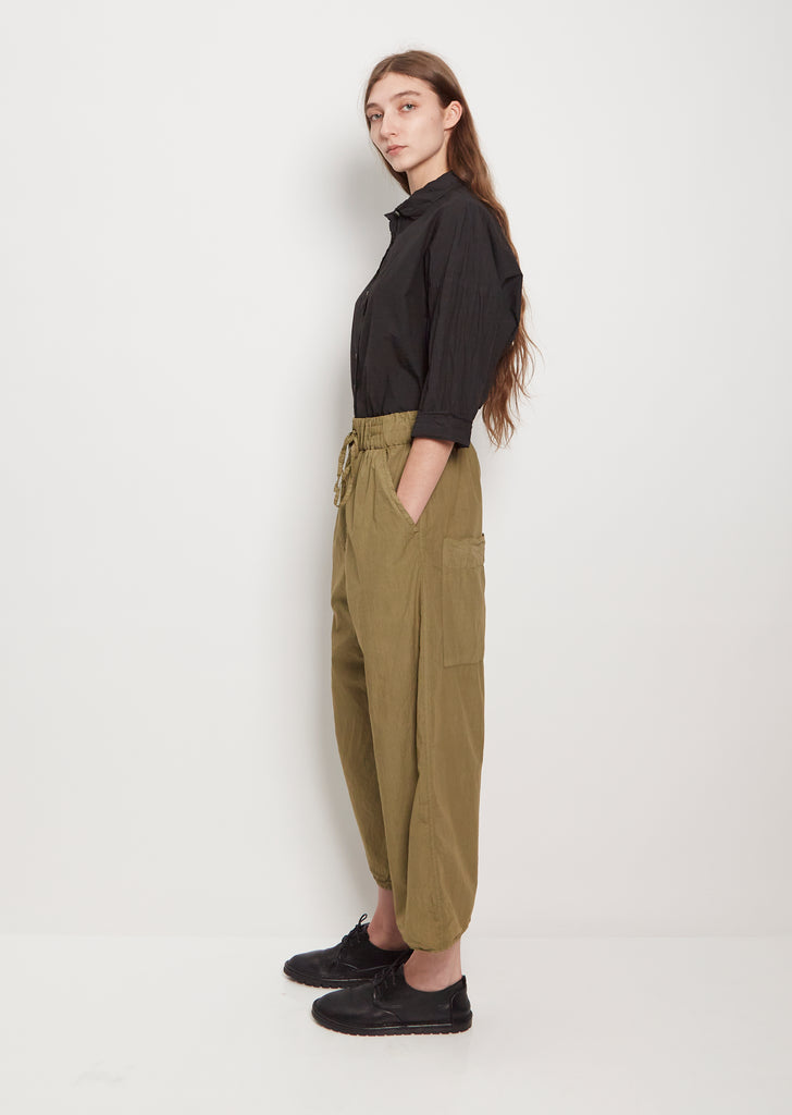 Tissue Cotton Wide & Short Trousers — Khaki