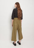 Tissue Cotton Wide & Short Trousers — Khaki