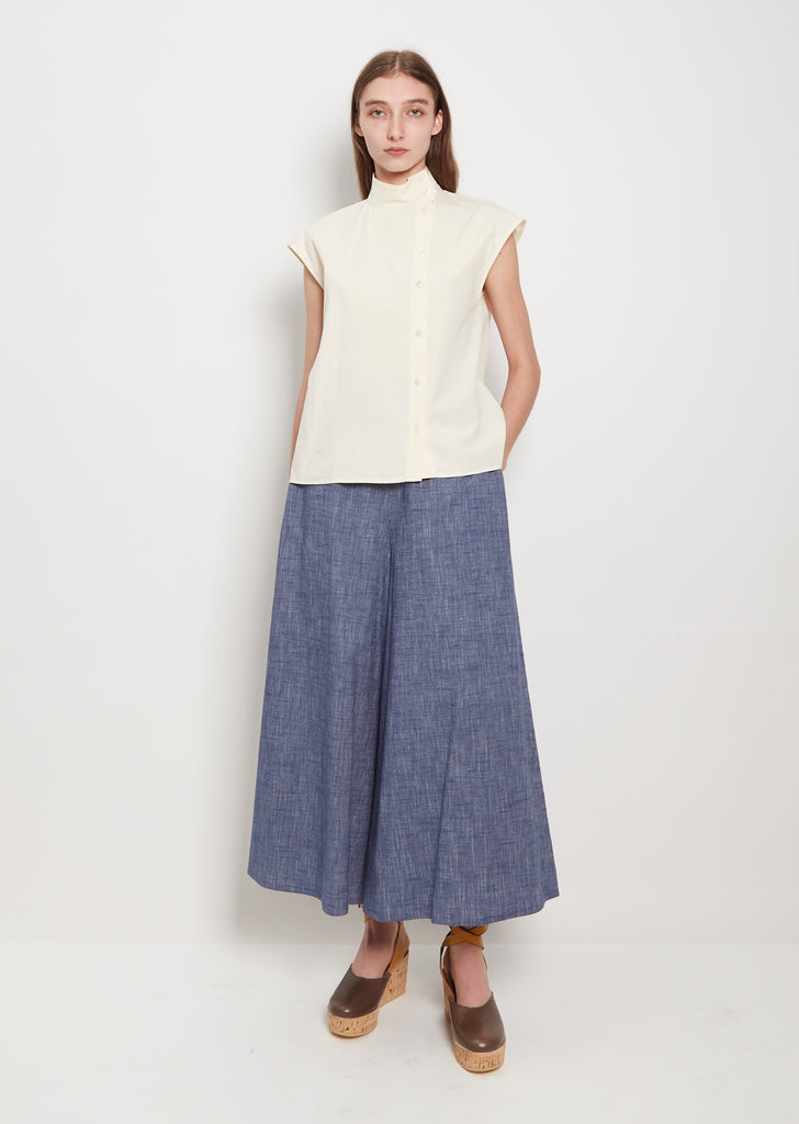 Sleeveless Rubashika Cotton Top