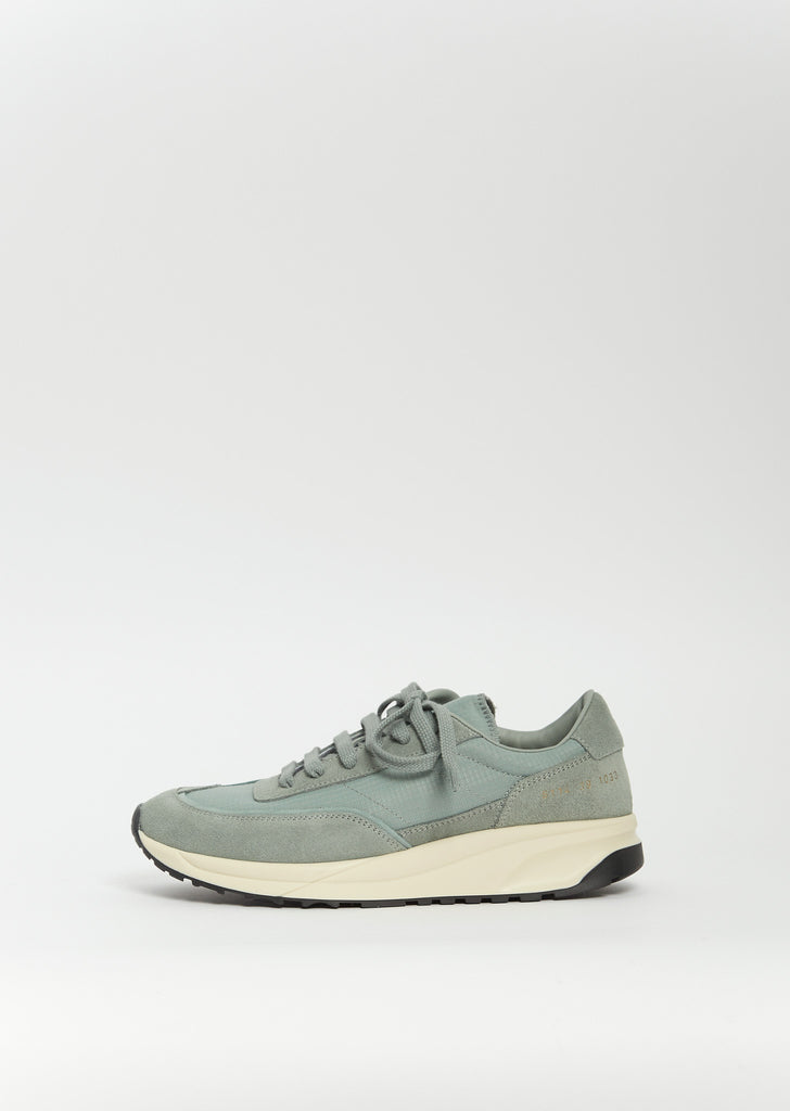Track 80 Suede & Paneled Fabric — Sage