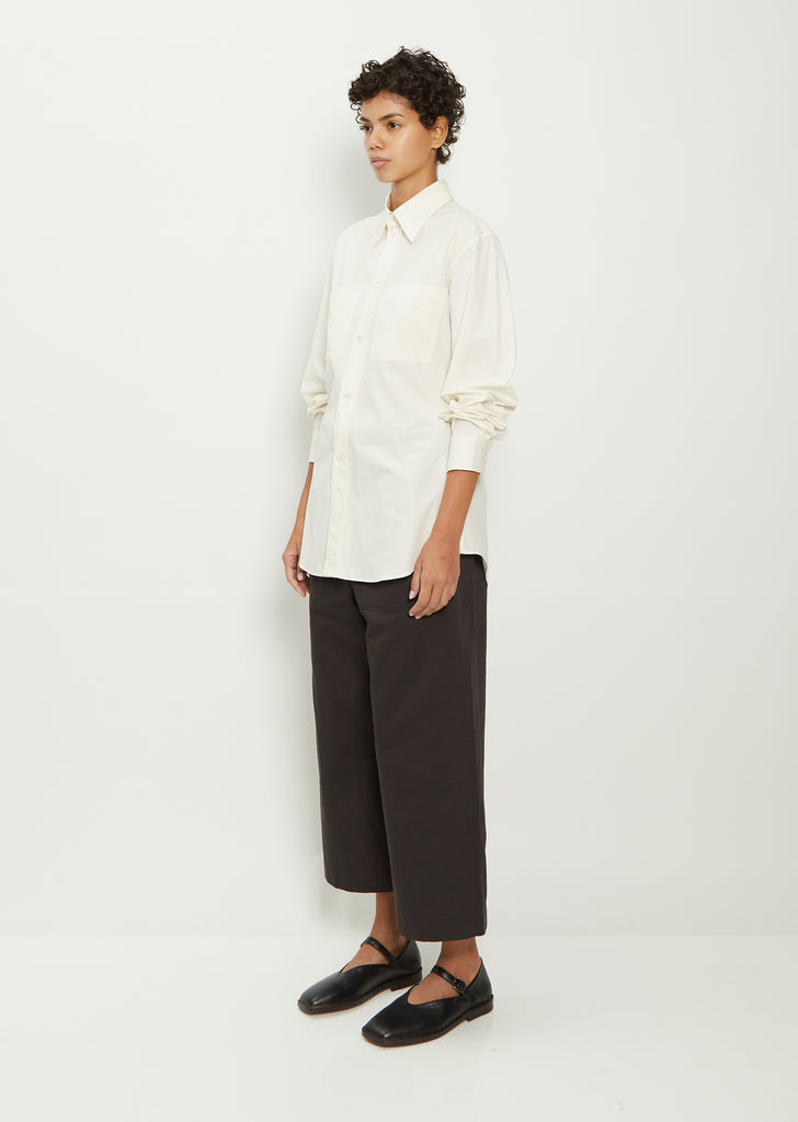 Cropped Belted Pocket Cotton Linen Pant