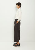 Cropped Belted Pocket Cotton Linen Pant