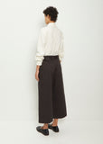 Cropped Belted Pocket Cotton Linen Pant