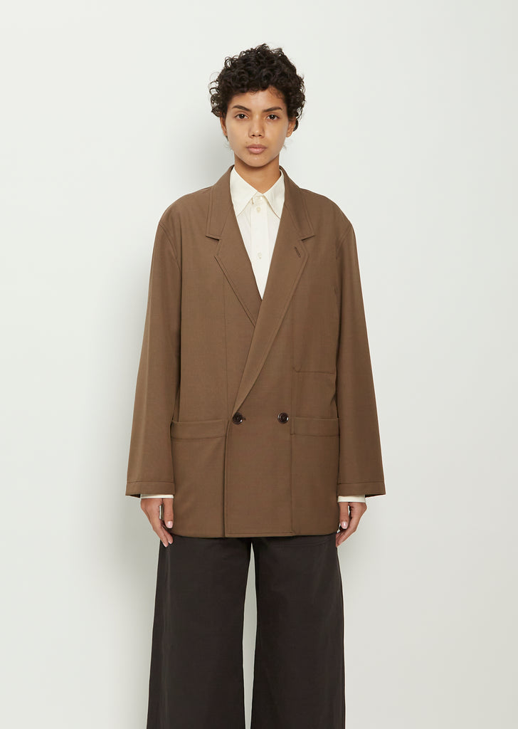 DB Workwear Suiting Wool Blazer — Olive Brown