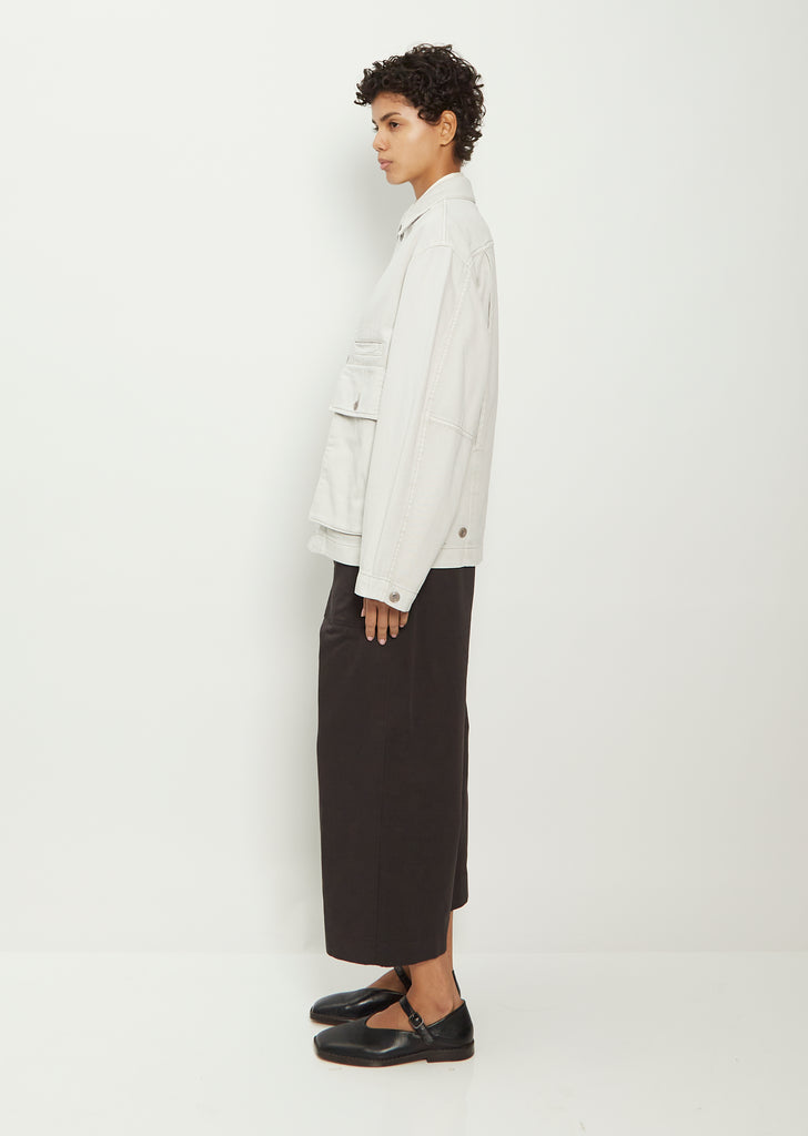 Unisex Boxy Cotton Jacket — Denim Snow Grey