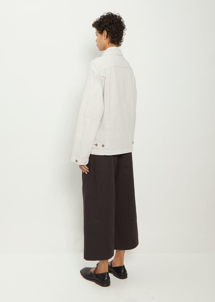 Unisex Boxy Cotton Jacket — Denim Snow Grey