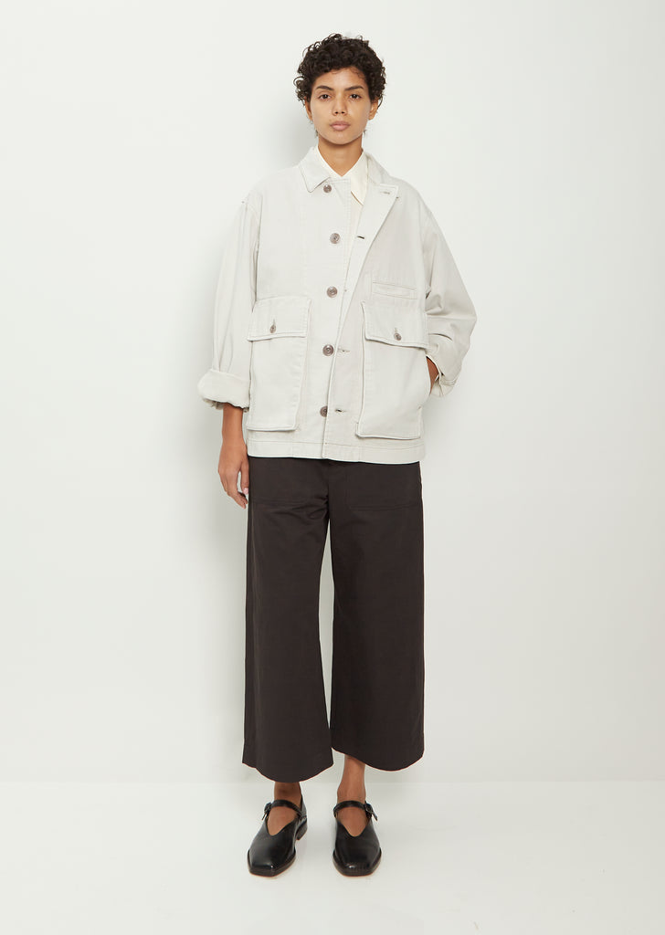 Unisex Boxy Cotton Jacket — Denim Snow Grey