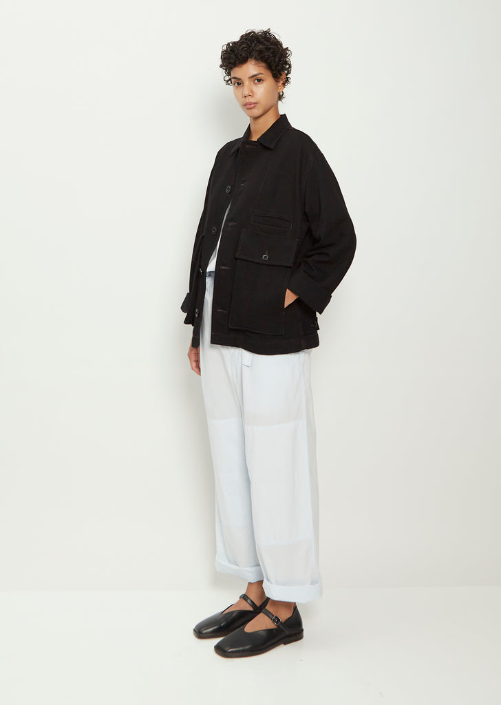 Unisex Boxy Cotton Jacket — Black