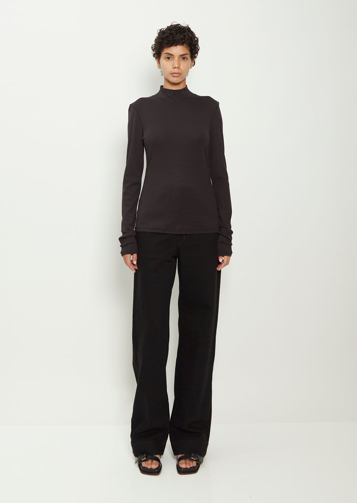 Cotton Jersey Turtleneck — Squid Ink