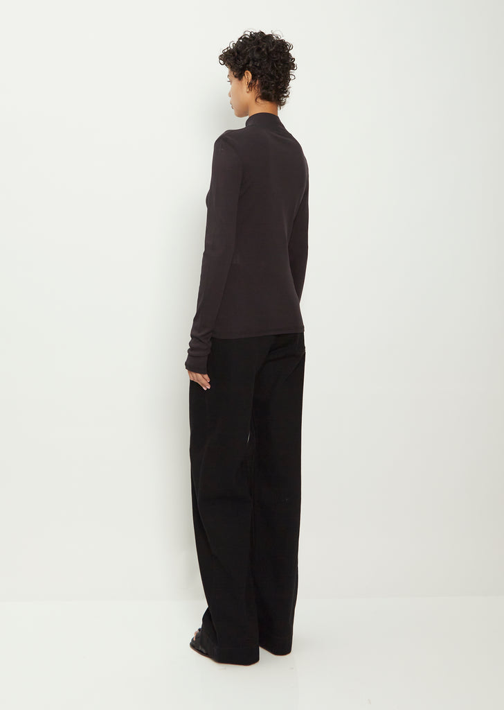 Cotton Jersey Turtleneck — Squid Ink