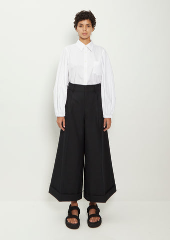 Wool Blend Cuffed Trousers