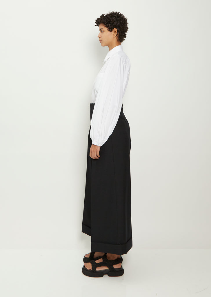 Wool Blend Cuffed Trousers