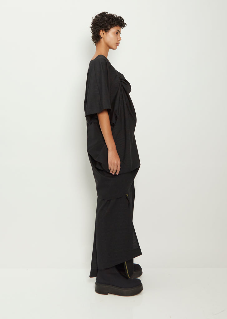 Wool Blend Stripe Dress