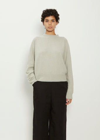Cashmere Blend Short Classic Crew Neck