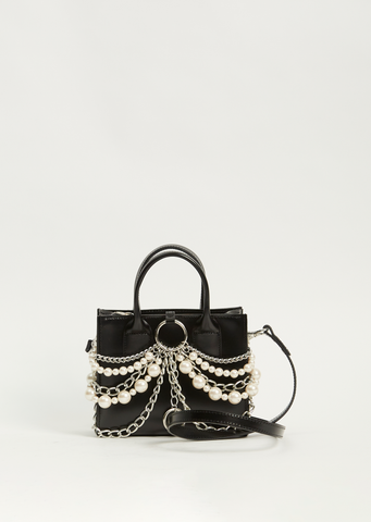 Pearl x Chain Top Handle Bag