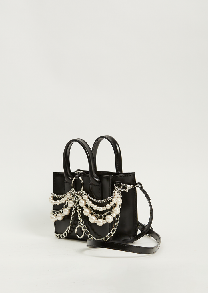 Pearl x Chain Top Handle Bag