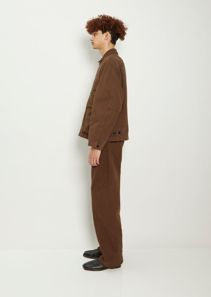 Men's Boxy Cotton Jacket — Brown