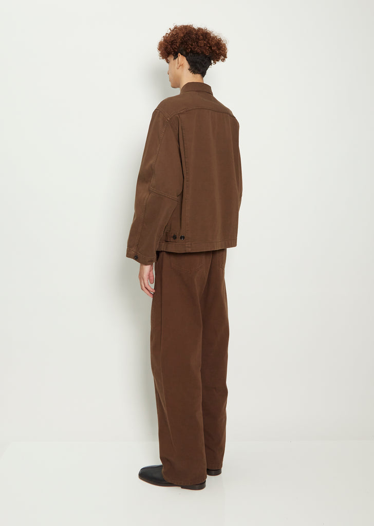 Men's Boxy Cotton Jacket — Brown
