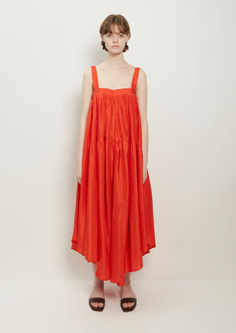 Deia Silk Habutai Tiered Handkerchief Dress