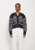Horizontal Stripe Knit Cardigan