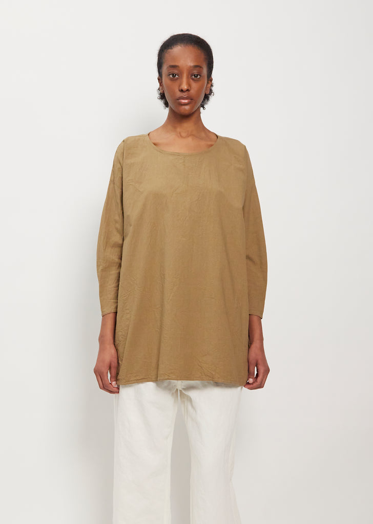 Cotton Tunic Top — Beige