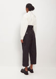 Belted Cotton Blend Trousers