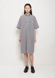 Gingham Cotton Collared Dress — Black Gingham