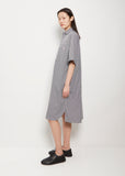 Gingham Cotton Collared Dress — Black Gingham