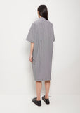 Gingham Cotton Collared Dress — Black Gingham